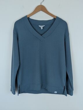 Orvis V-neck Drop Shoulder Sweatshirt - Teal